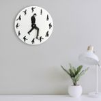 caju art & decoration Dekoratif Modern Tasarım Yürüyen Adam Ahşap Duvar Saati