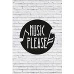 caju art & decoration Dekoratif Music Please Yazılı Müzik Temalı Ahşap Tablo