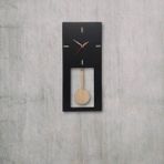 caju art & decoration Dekoratif Siyah Sallanan Sarkaçlı Modern Oda Duvar Saati