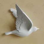 caju art & decoration Dekoratif Üç Boyutlu Uçan Kuş Duvar Dekoru Model B Biblo Beyaz
