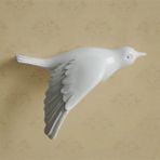 Caju Art & Decoration Dekoratif Üç Boyutlu Uçan Kuş Duvar Dekoru Model E Biblo Beyaz