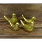 caju art & decoration Iskandinav Tarz Dörtlü Kuş Biblo Altın Renk Modern Dekor