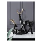 caju art & decoration Modern Kübik Ikili Geyik Biblo Ev Ofis Mobilya Dekor Süs Siyah