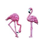 caju art & decoration Pembe İkili Flamingo Duvar Süsü Ev Duvar Biblo Aksesuar