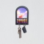caju art & decoration Pencerede Gün Batımı Ahşap Anahtar Askılık Hol Dekor Süs