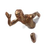 caju art & decoration Üç Boyutlu 3d Sporcu Koşan Adam Modern Duvar Dekor Biblo Ev Ofis Süs Bakır