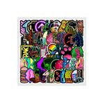 CajuArt 010 50 Adet Tekrarsız Neon Tarz Kalite PVC Sticker Süs
