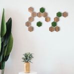CajuArt 16 Parça Geometrik Çim Detaylı Modern Dekoratif Duvar Dekoru Tablo
