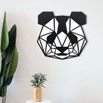 CajuArt Cajuart Dekoratif Geometrik 45 Cm Panda Ahşap Tablo Duvar Dekoru