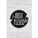 CajuArt Dekoratif Music Please Yazılı Müzik Temalı Ahşap Tablo