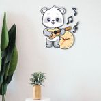 CajuArt Dekoratif Sevimli Koala Çocuk Odası Ahşap Duvar Saati Süs - Renkli