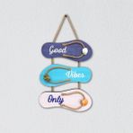 CajuArt Good Vibes Only Yazılı Terlik Sandalet Şekil Ahşap Tablo