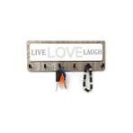 CajuArt Kahverengi Desenli Live Love Lough Yazılı Anahtarlık Süs