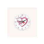 CajuArt Kalp İçinde Love You Yazılı Sevgililer Günü Ahşap Duvar Saati