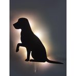 CajuArt Pati Uzatan Köpek Led Işıklı Ahşap Tablo Duvar Dekoru Süs