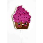 CajuArt Sevimli Cupcake Baskılı MDF Dekoratif Led Işıklı Çocuk Bebek Odası Duvar Süsü