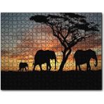 Caka Tablo Cakapuzzle Afrika Günbatımı&#039;nda Filler 120 Parça Puzzle