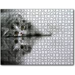 Caka Tablo Cam Zeminde Sevimli Yavru Kedi Çizim 120 Parça Puzzle