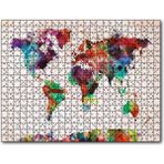 Caka Tablo Dünya Haritası Suluboya Mozaik 500 Parça Puzzle