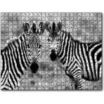 Caka Tablo İki Sevimli Zebra Görseli 1000 Parça Puzzle