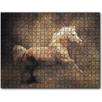 Caka Tablo Sarı Renk Koşan At Görseli 120 Parça Puzzle