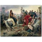 Caka Tablo Vercingetorix Jül Sezara Meydan Okuyor 50x70 cm Ahşap Tablo