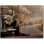 Caka Tablo Yolda Antika Araba ve Çocuk Görseli 255 Parça Puzzle
