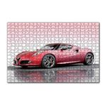 Cakapuzzle Alfa Romeo 4C Concept Kırmızı Otomobil Görseli 120 Parça Ahşap Puzzle
