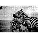 Cakapuzzle Anne Zebra ve Yavrusu Siyah Beyaz 120 Parça Ahşap Puzzle