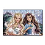 Cakapuzzle Barbie Bebekler ve Beyaz Kedi 120 Parça Ahşap Puzzle