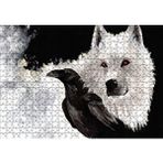 Cakapuzzle Beyaz Kurt Karga 120 Parça Ahşap Puzzle