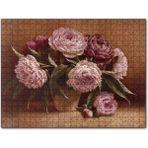 Cakapuzzle Bordo ve Pembe Çiçekler 120 Parça Puzzle