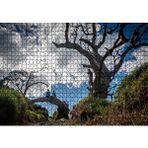 Cakapuzzle Bulutlar Kuru Ağaç ve Dalındaki Çift 120 Parça Ahşap Puzzle
