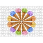 Cakapuzzle Çeşitli Kornet Dondurma Yelpazesi 120 Parça Ahşap Puzzle
