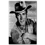 Cakapuzzle Clint Eastwood Şapkalı Oturan Poz Ahşap 1000 Parça Puzzle