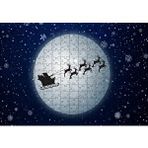 Cakapuzzle Dolunay Geyikler Kar Taneleri ve Noel Baba 120 Parça Ahşap Puzzle