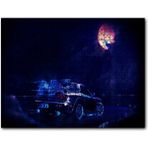 Cakapuzzle Dolunay Kurt ve Spor Araba Neon Işıklı 500 Parça Puzzle