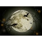 Cakapuzzle Dolunayda Karga ve Yarasalar 120 Parça Ahşap Puzzle