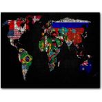 Cakapuzzle Dünya Haritası ve Bayraklar Mdf 120 Parça Puzzle
