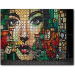 Cakapuzzle Duvar Boyama Kadın Yüzü ve Bisikletler Mdf 255 Parça Puzzle