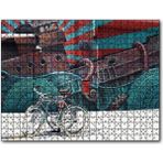 Cakapuzzle Duvar Boyama ve Önünde Bisikletler Mdf 255 Parça Puzzle