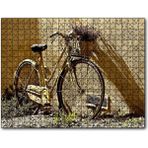 Cakapuzzle Duvar Önünde Eski Sarı Bisiklet 1000 Parça Puzzle