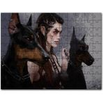Cakapuzzle Elf Kızı ve İki Doberman Köpeği Mdf 1000 Parça Puzzle