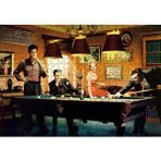 Cakapuzzle Elvis Clark Marilyn ve James Bilardo Masasında 120 Parça Ahşap Puzzle
