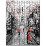 Cakapuzzle Eyfel Binalar ve Kırmızı Şemsiyeli Çiftler Ahşap 500 Parça Puzzle