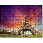 Cakapuzzle Eyfel Kulesi Gün Batımı Turuncu Kırmızı 120 Parça Puzzle