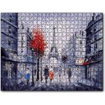 Cakapuzzle Eyfel Kulesi ve Paris Sokaklarında İnsanlar Mdf 120 Parça Puzzle