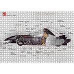 Cakapuzzle F1 Arabasının Anatomisi Görseli 120 Parça Ahşap Puzzle