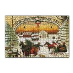 Cakapuzzle Fox Briar Çiftliği Yılbaşında İnsanlar 120 Parça Ahşap Puzzle