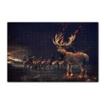 Cakapuzzle Gece ve Geyikler İllüstrasyon 120 Parça Ahşap Puzzle